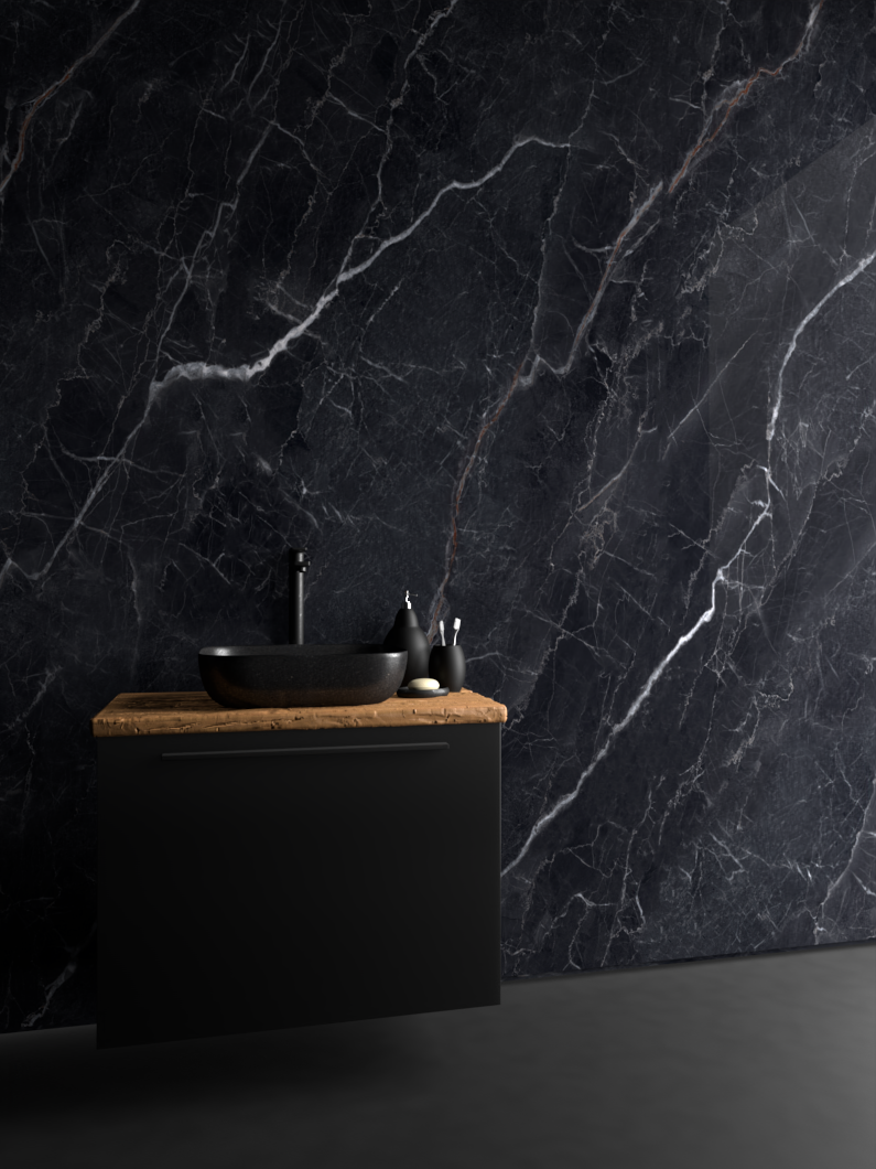 CHECK Smart Wall Tile 30004M Marmor Carrara-Blau (3050x1120x8mm)