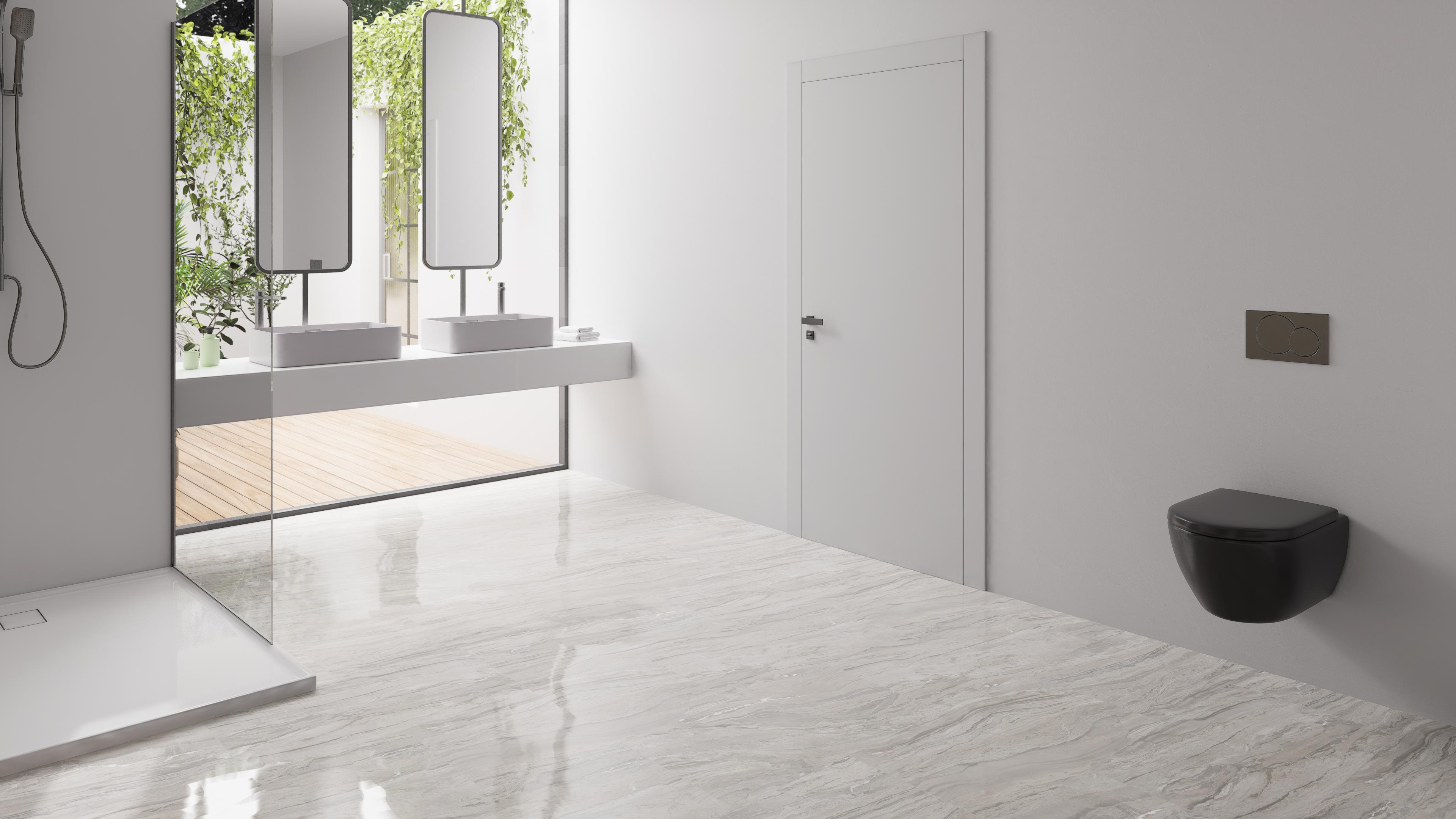 Click-Vinyl CHECK One 2158 Kapellen Marmor Hochglanz-Fliese XL inkl. Trittschall Standard