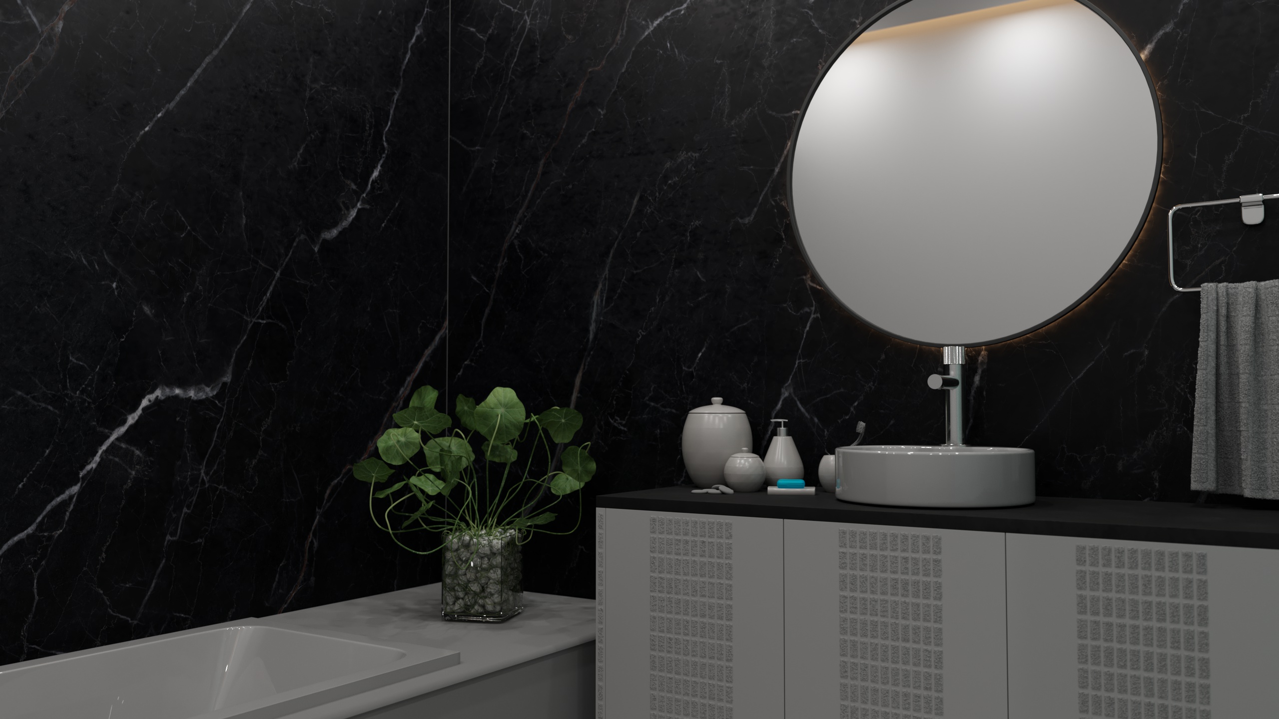 CHECK Smart Wall Tile 30004M Marmor Carrara-Blau (3050x1120x8mm)