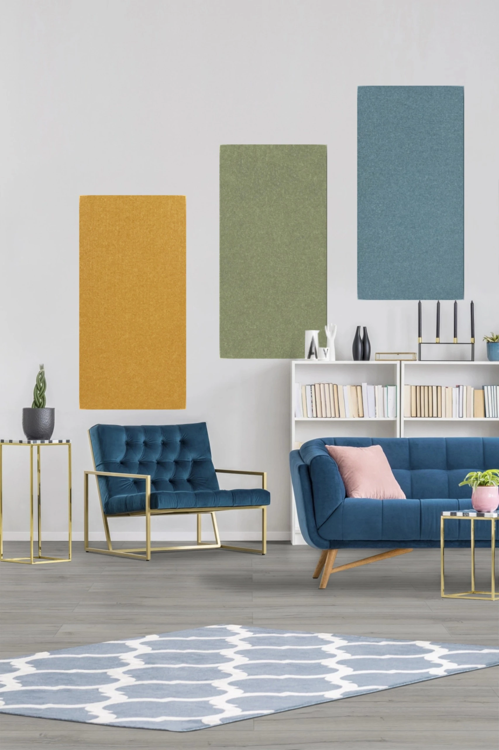 Wandpaneel Jangal Modular Wall colored PET bevelled 11212B Sage Green 52 x 104cm