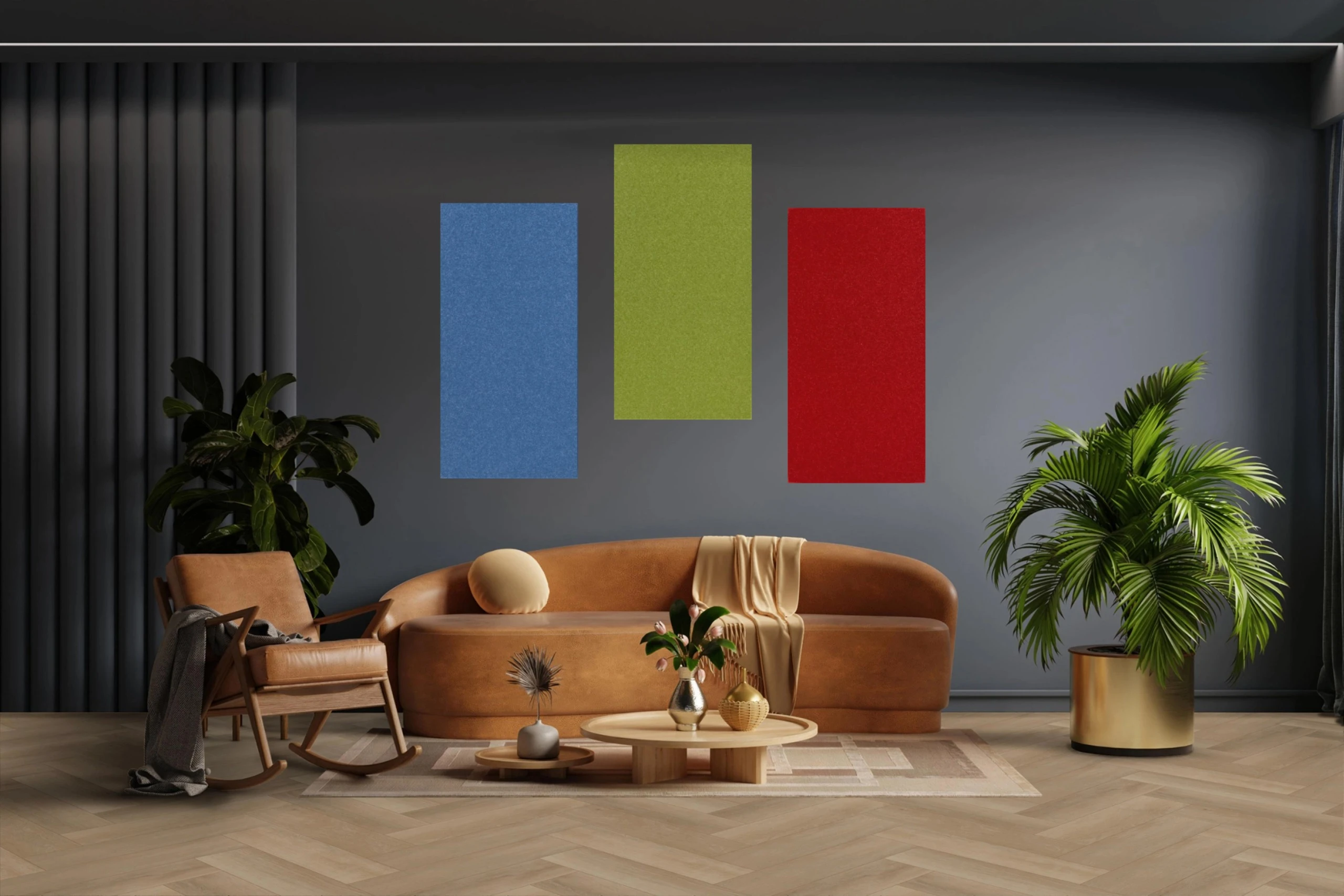 Wandpaneel Jangal Modular Wall colored PET bevelled 11217B Cherry Red 52 x 104cm