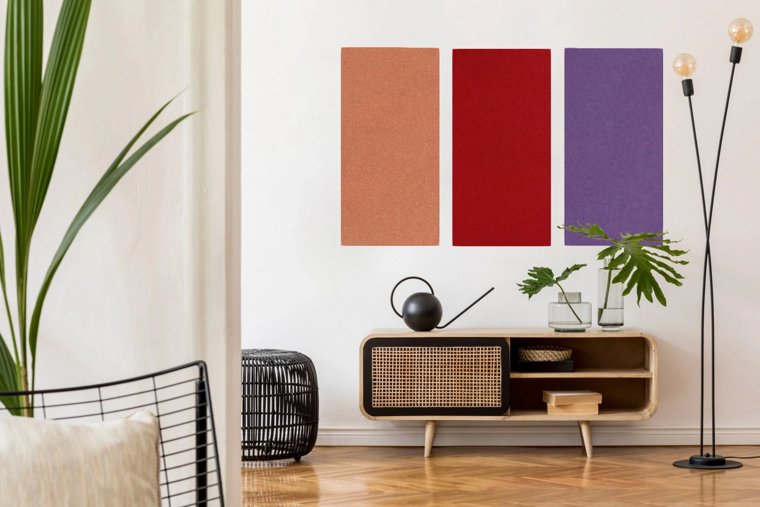 Wandpaneel Jangal Modular Wall colored PET bevelled 11217B Cherry Red 52 x 104cm