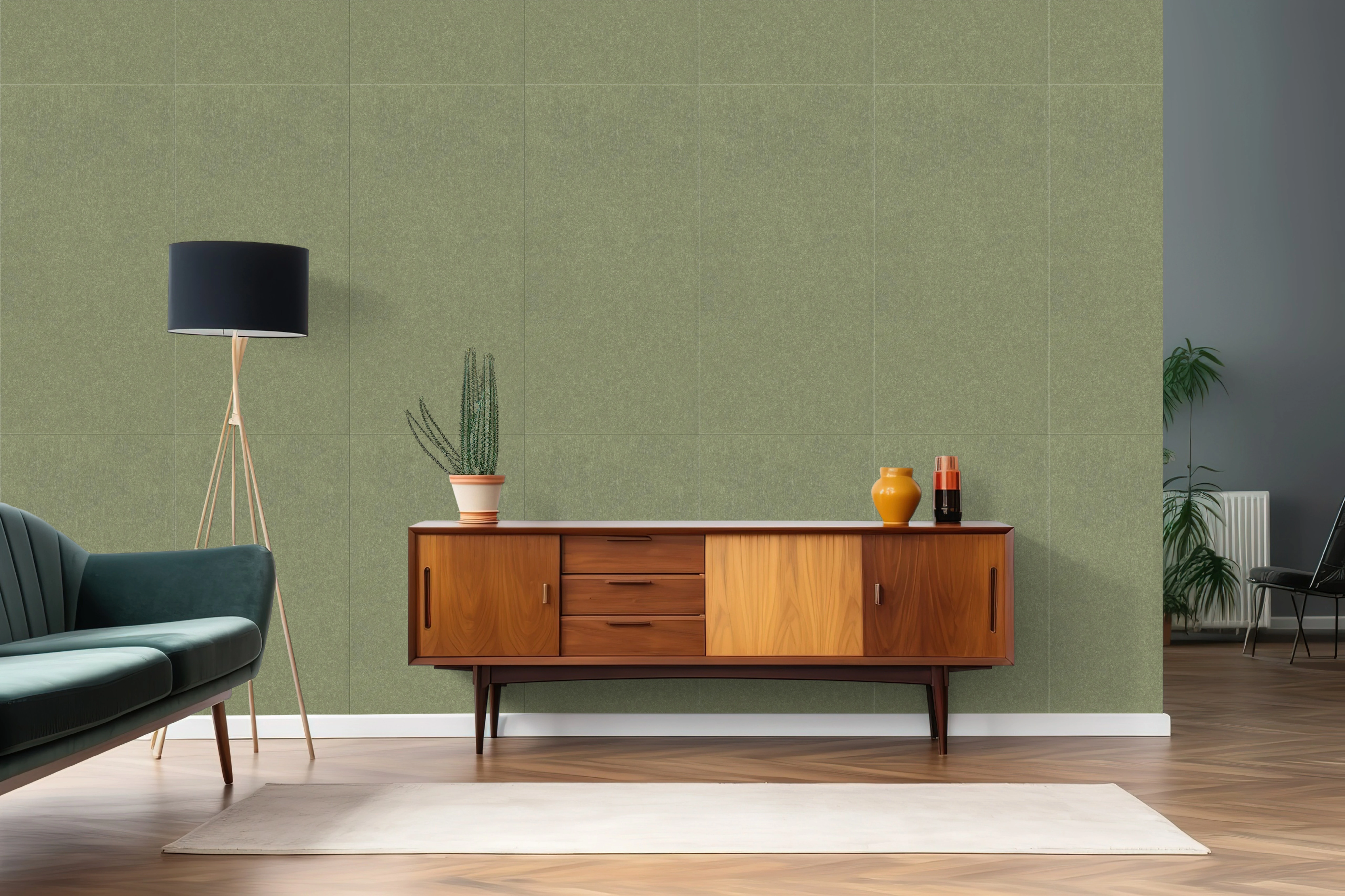 Wandpaneel Jangal Modular Wall colored PET bevelled 11212B Sage Green 52 x 104cm